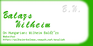 balazs wilheim business card